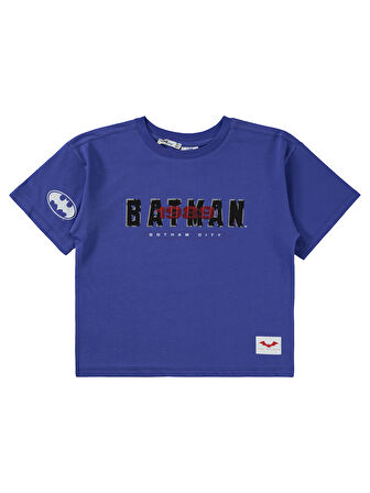Batman Erkek Çocuk Tişört 10-13 Yaş Saks Mavisi