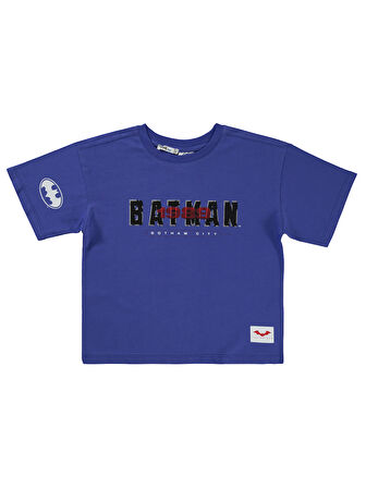 Batman Erkek Çocuk Tişört 10-13 Yaş Saks Mavisi