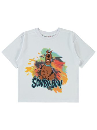 Scooby Doo Baskılı 10-13 Yaş Tişört - Beyaz