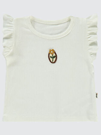 Civil Baby Kız Bebek Tişört 6-18 Ay Ekru