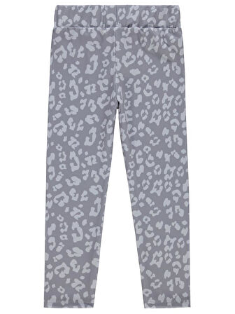 Civil Girls Leopar 6-9 Yaş Tayt - Gri 9-10 Yaş