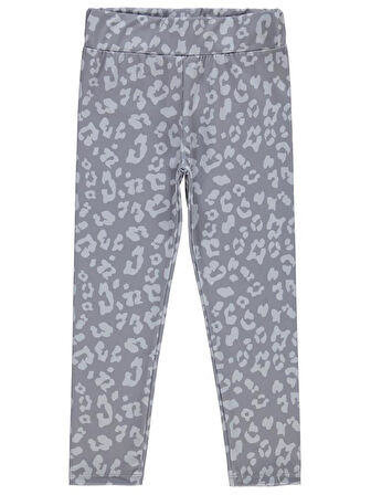 Civil Girls Leopar 6-9 Yaş Tayt - Gri 9-10 Yaş