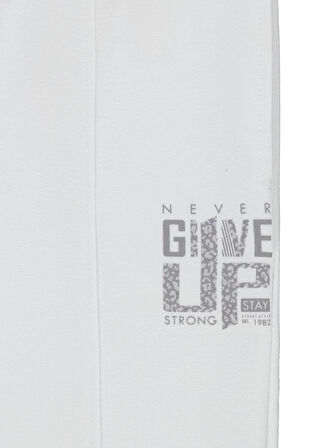 Civil Girls Leopar Baskılı 10-13 Yaş Eşofman Altı - Beyaz 10-11 Yaş