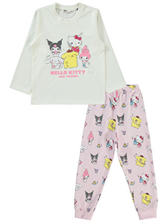 Kuromi Kız Çocuk Pijama Takımı 2-5 Yaş Ekru