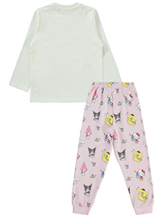 Kuromi Kız Çocuk Pijama Takımı 2-5 Yaş Ekru
