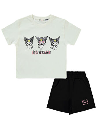 Kuromi Kız Çocuk Takım 4-9 Yaş Ekru