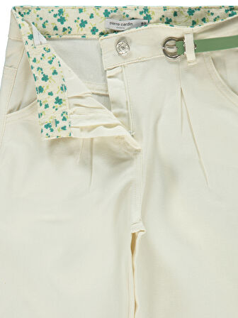 Pierre Cardin Kız Çocuk Pantolon 6-9 Yaş Ekru