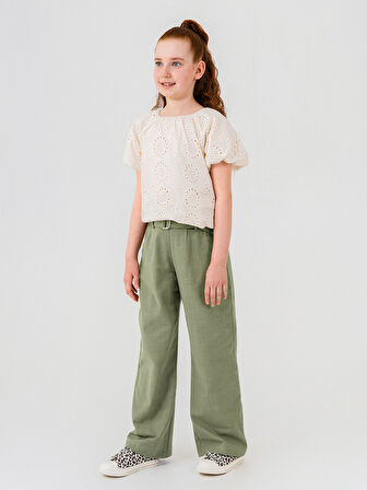 Pierre Cardin Kız Çocuk Pantolon 10-12 Yaş Haki