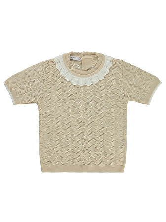 Pierre Cardin Kız Çocuk Gömlek 6-9 Yaş Bej