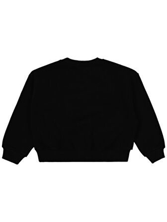 Civil Girls Düz 6-9 Yaş Sweatshirt - Siyah 9-10 Yaş
