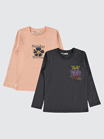 Civil Girls Kız Çocuk 2'li Sweatshirt 5-13 Yaş Antrasit