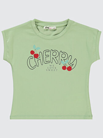 Civil Girls Kız Çocuk 3'lü Tişört Set 2-5 Yaş Yeşil