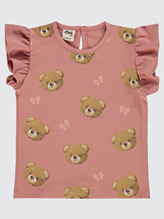 Civil Baby Kız Bebek 3'lü Tişört Set 6-18 Ay Somon