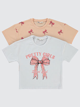 Civil Girls Kız Çocuk 2'li Tişört 6-9 Yaş Lila