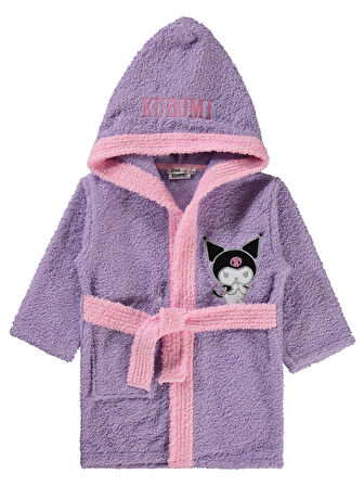 Kuromi Kız Çocuk Bornoz 2-10 Yaş Lila