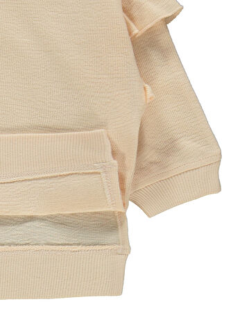 Pierre Cardin Kız Bebek Sweatshirt 6-18 Ay Pudra