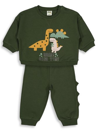 Civil Baby Dino Baskılı 6-18 Ay Takım - Yeşil
