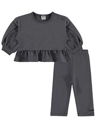 Civil Baby Cool Girl Nakışlı 6-18 Ay Takım - Gri18-24 Ay