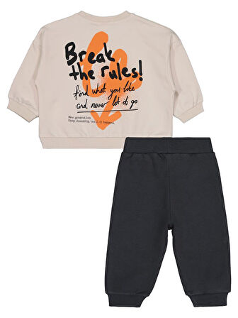 Civil Baby Baskılı 2'li 6-18 Ay Takım - Bej9-12 Ay