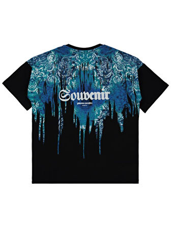 Pierre Cardin Souvenir Baskılı 6-9 Yaş Tişört - Siyah 8-9 Yaş