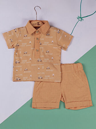 Baby Zz Erkek Bebek Şortlu Takım 6-12 Ay Kiremit