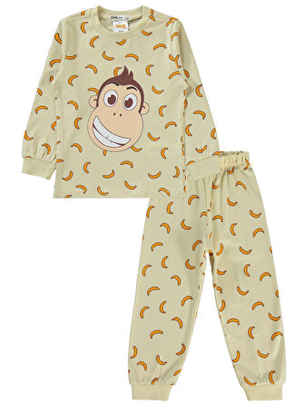 Kukuli Erkek Çocuk Pijama Takımı 2-5 Yaş Taş Rengi