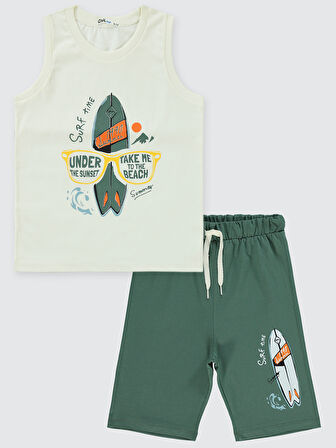 Civil Boys Erkek Çocuk Pijama Takımı 6-9 Yaş Ekru