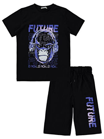Civil Boys Future Baskılı 10-13 Yaş Pijama Takımı - Siyah13-14 Yaş