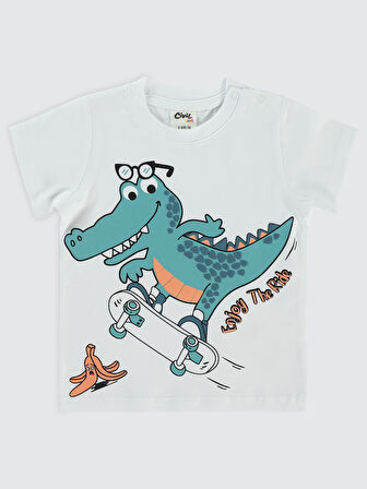 Civil Baby Erkek Bebek Tişört 6-18 Ay Beyaz