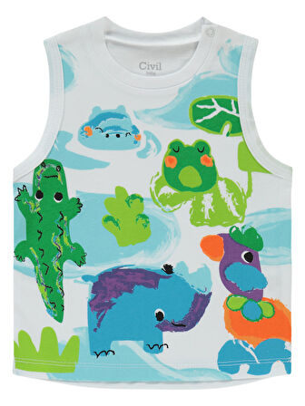 Civil Baby Erkek Bebek Şortlu Takım 6-18 Ay Beyaz