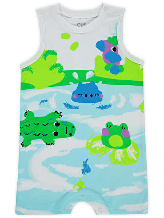 Civil Baby Erkek Bebek Patiksiz Tulum 6-18 Ay Beyaz