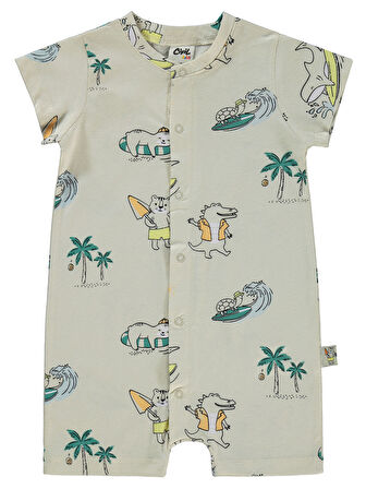 Civil Baby Erkek Bebek Patiksiz Tulum 6-18 Ay Taş Rengi