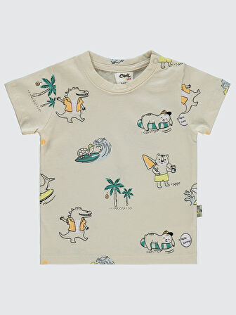 Civil Baby Erkek Bebek Tişört 6-18 Ay Taş Rengi