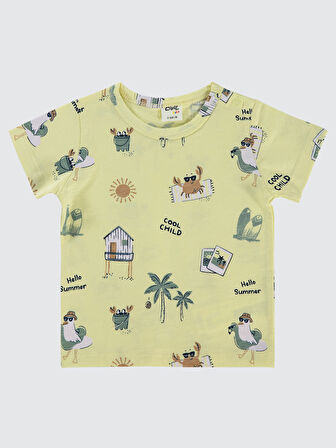 Civil Baby Erkek Bebek Tişört 6-18 Ay Soft Sarı