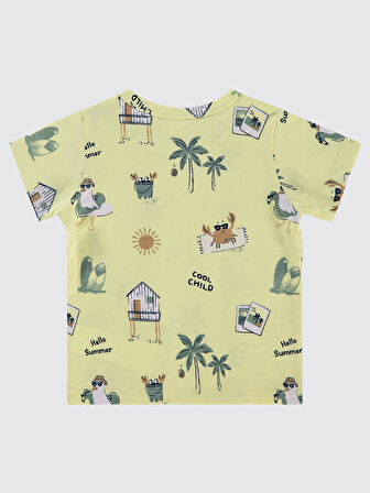 Civil Baby Erkek Bebek Tişört 6-18 Ay Soft Sarı