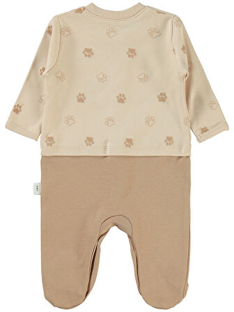 Civil Baby Erkek Bebek Patikli Tulum 1-6 Ay Fil Dişi