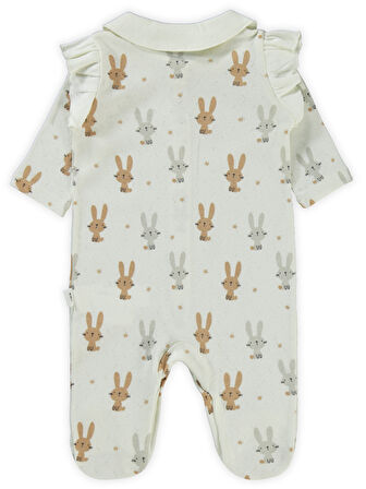 Civil Baby Kız Bebek Patikli Tulum 1-6 Ay FilDişi