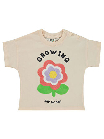 Civil Baby Kız Bebek Tişört 6-18 Ay Pudra