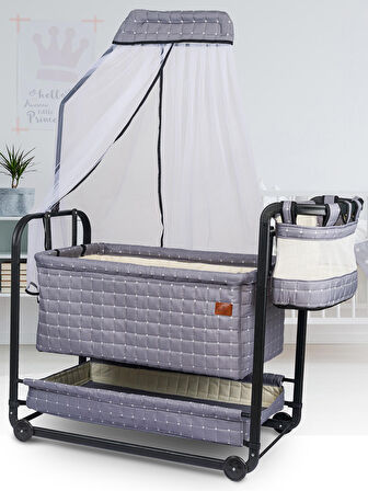 Bebelow Safir Portatif Beşik Gri