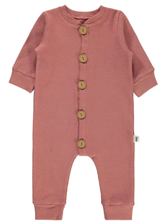 Civil Baby Bebek Patiksiz Tulum 1-6 Ay Gül Kurusu