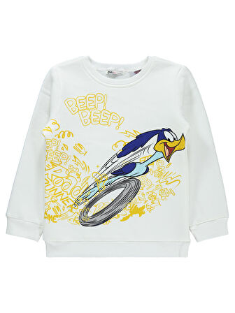 Road Runner Kız Çocuk Sweatshirt 6-9 Yaş Ekru