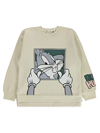 Bugs Bunny Kız Çocuk Sweatshirt 10-13 Yaş Tebeşir
