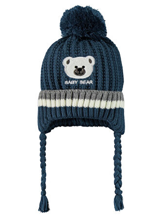 Civil Baby Erkek Bebek Atkı Bere Eldiven Set 0-24 Ay Mavi