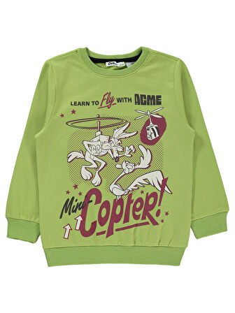 Road Runner Erkek Çocuk Sweatshirt 2-5 Yaş Çimen Yeşil