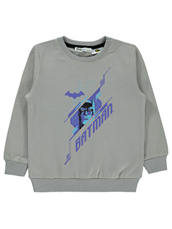 Batman Erkek Çocuk Sweatshirt 2-5 Yaş Gri