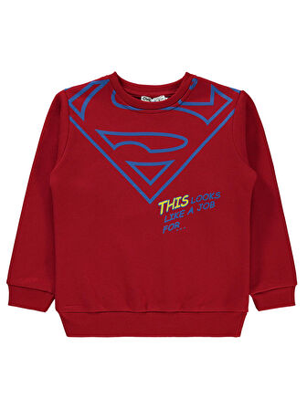 Superman Erkek Çocuk Sweatshirt 10-13 Yaş Kırmızı