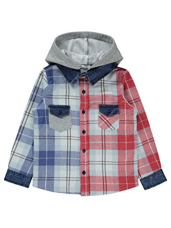 Civil Boys Erkek Çocuk Kapüşonlu Gömlek 6-9 Yaş Saks Mavisi