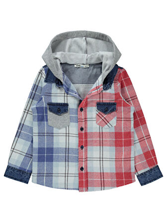 Civil Boys Erkek Çocuk Kapüşonlu Gömlek 6-9 Yaş Saks Mavisi