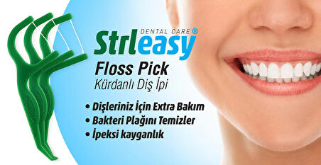 STRLEASY KÜRDANLI DİŞ İPİ (FLOSS PICKS) 32'Lİ