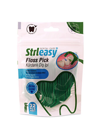 STRLEASY KÜRDANLI DİŞ İPİ (FLOSS PICKS) 32'Lİ